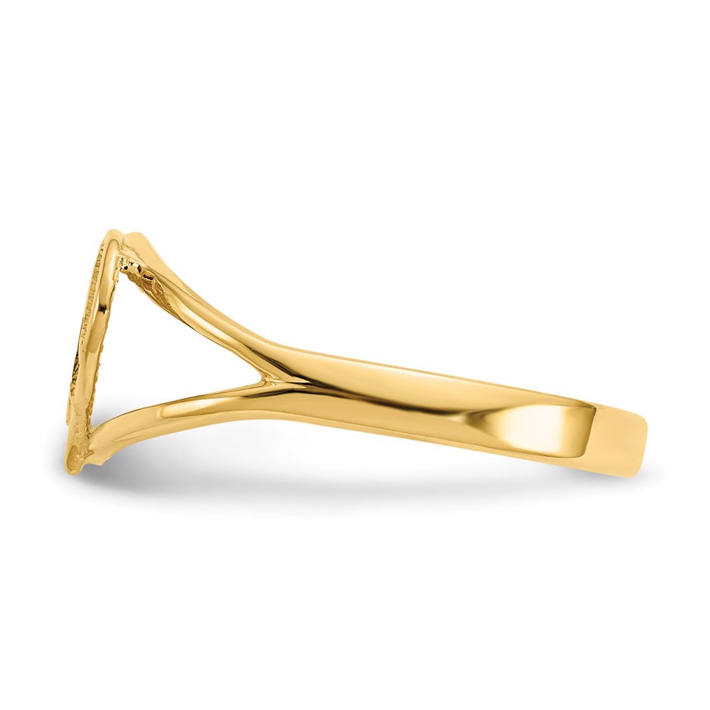 14K Yellow Gold Polished Mom Heart Ring