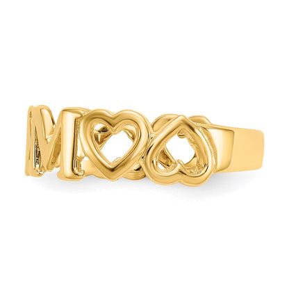 14K Yellow Gold Polished Mom Ring
