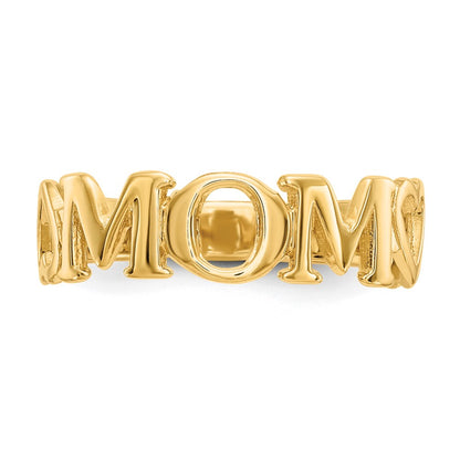 14K Yellow Gold Polished Mom Ring