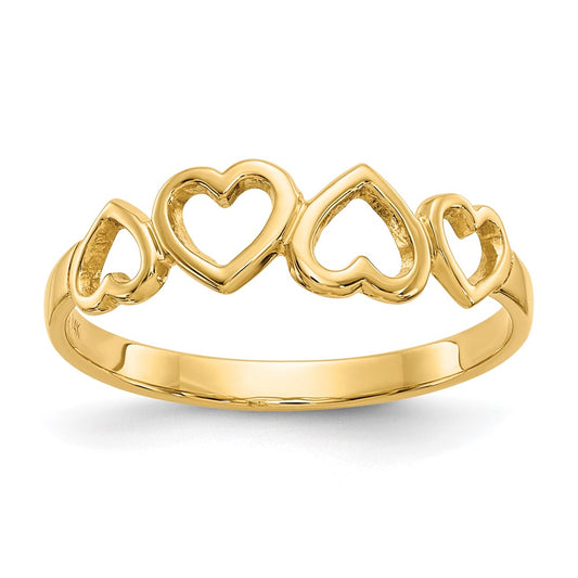 14K Yellow Gold Heart Ring
