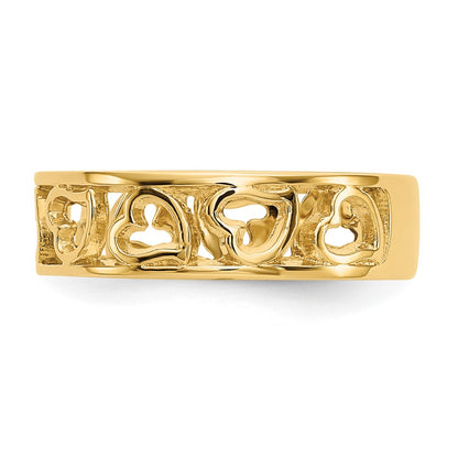 14K Yellow Gold Heart Ring