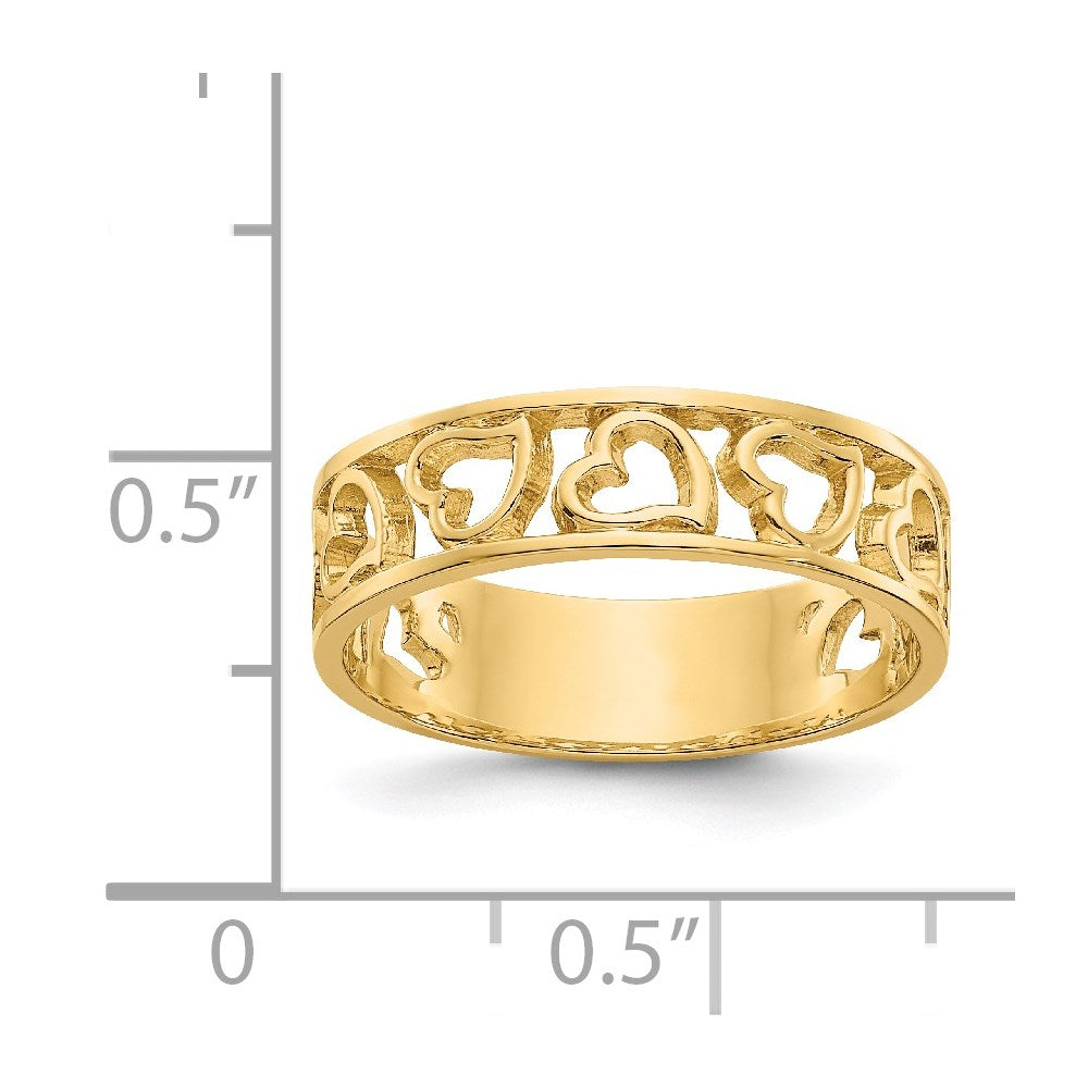 14K Yellow Gold Heart Ring