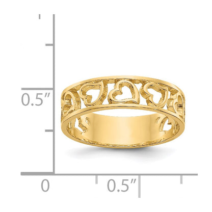 14K Yellow Gold Heart Ring