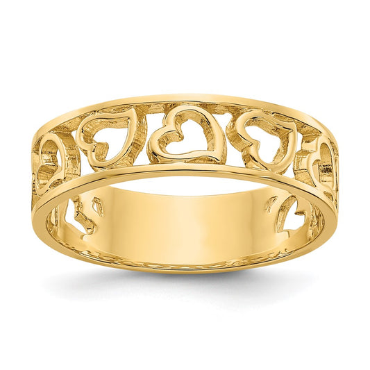 14K Yellow Gold Heart Ring
