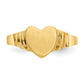 14k Yellow Gold Satin Baby Heart Signet Ring