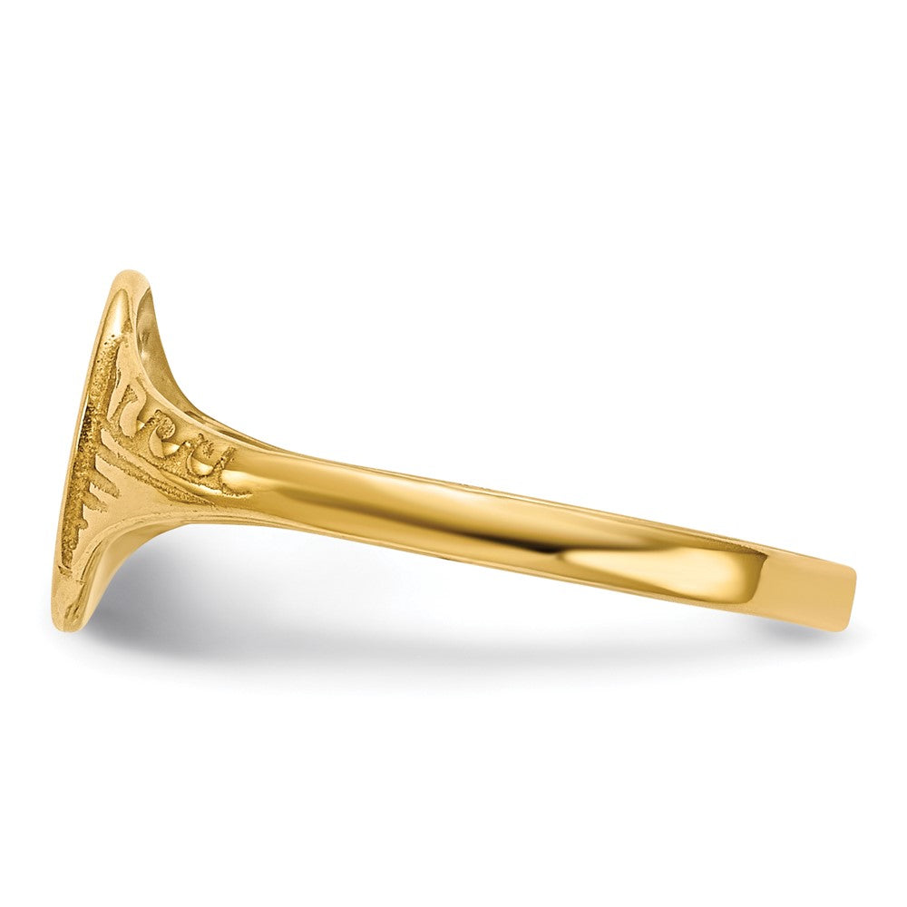 14K Yellow Gold Oval Polished Child Signet Ring