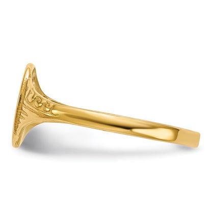 14K Yellow Gold Oval Polished Child Signet Ring