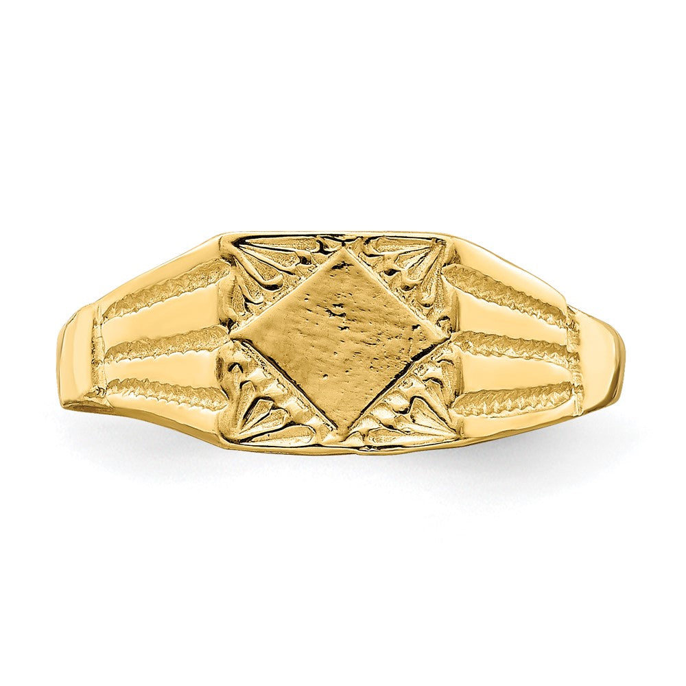 14k Yellow Gold Square Baby Band Ring