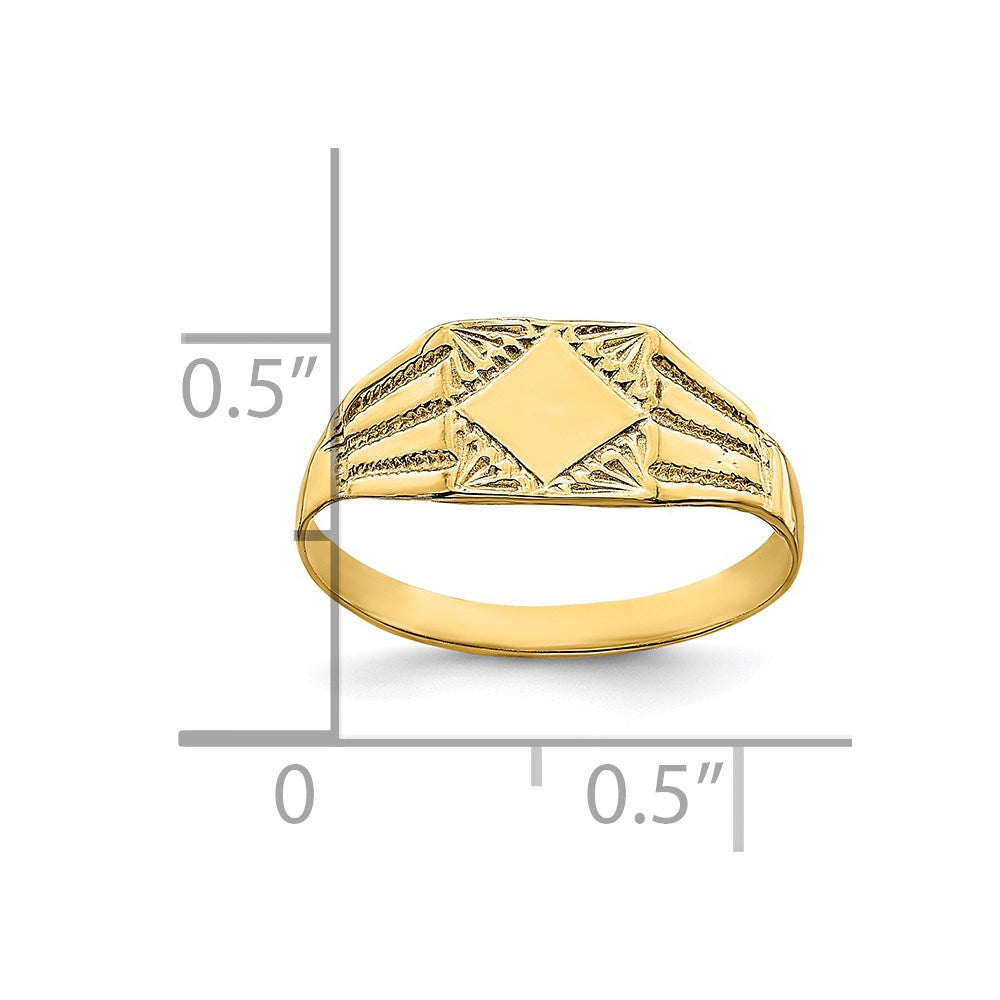 14k Yellow Gold Square Baby Band Ring