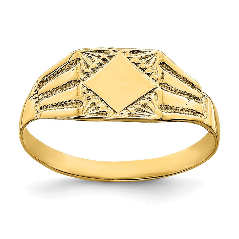 14k Yellow Gold Square Baby Band Ring