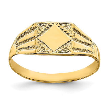 14k Yellow Gold Square Baby Band Ring