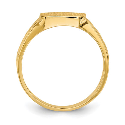 14k Yellow Gold Square Polished Baby Signet Ring