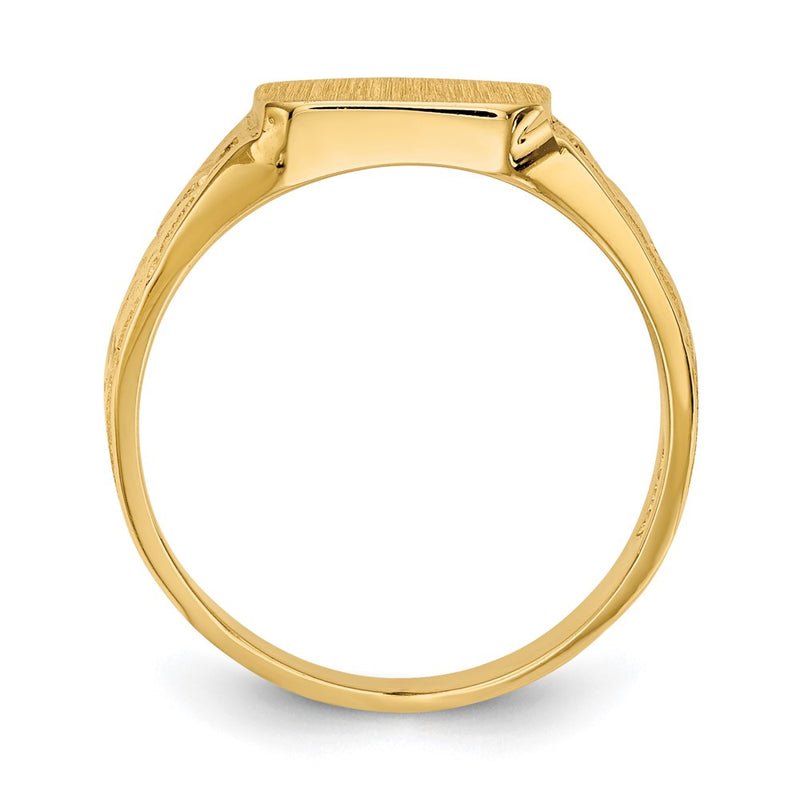 14k Yellow Gold Square Polished Baby Signet Ring
