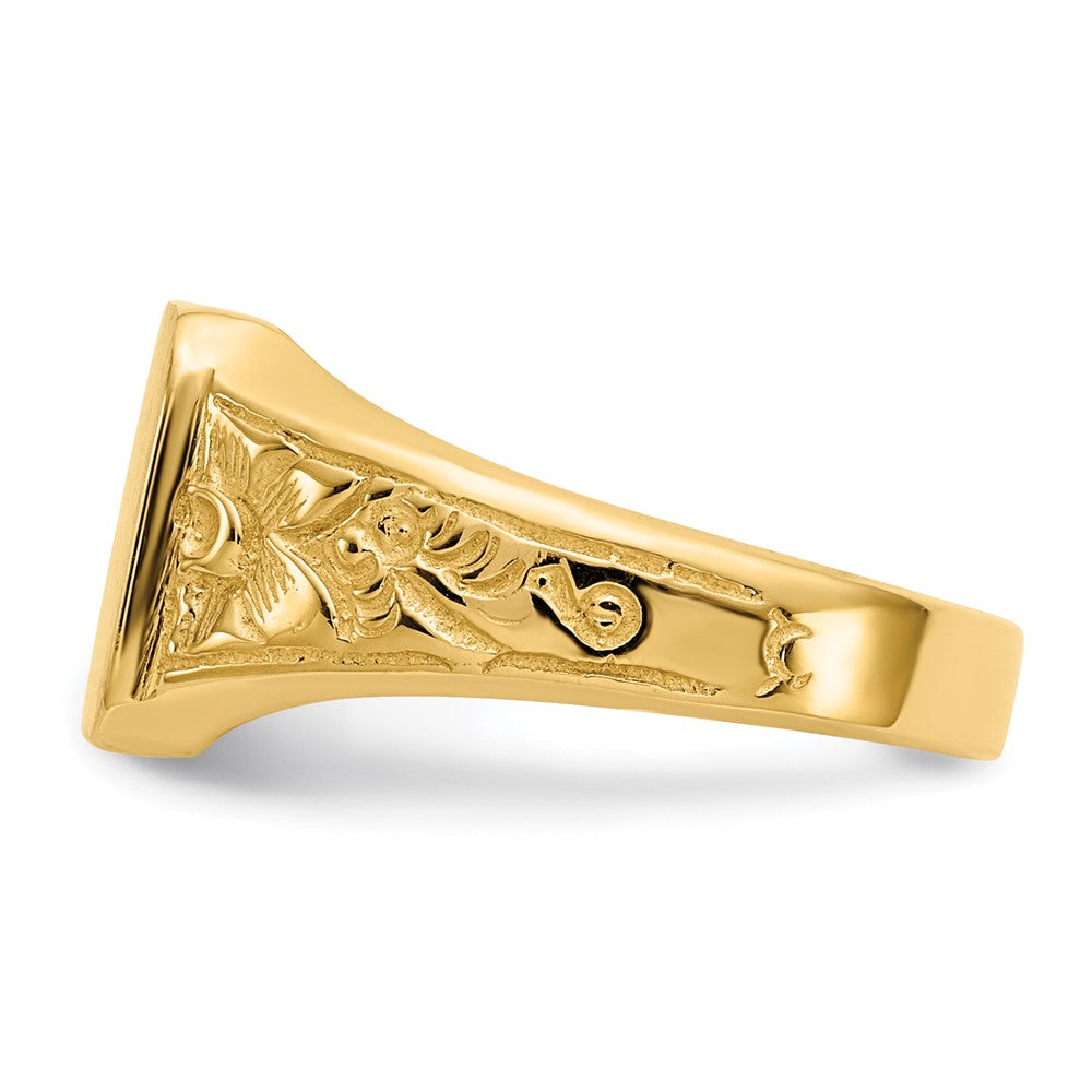 14k Yellow Gold Square Polished Baby Signet Ring