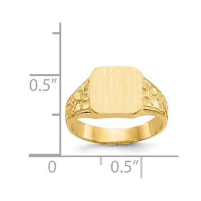 14k Yellow Gold Square Polished Baby Signet Ring