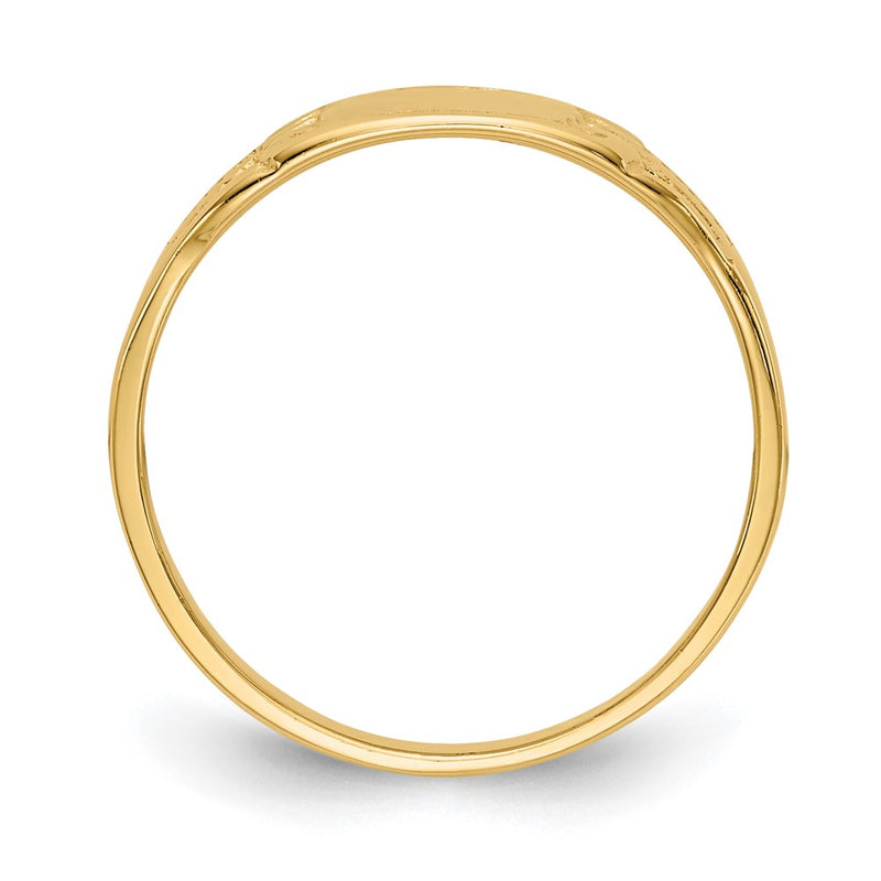 14k Yellow Gold Polished Rectangular Baby Signet Ring
