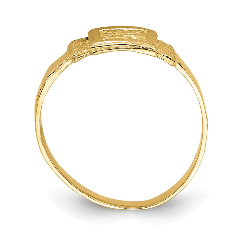 14k Yellow Gold Rectangle Baby Ring