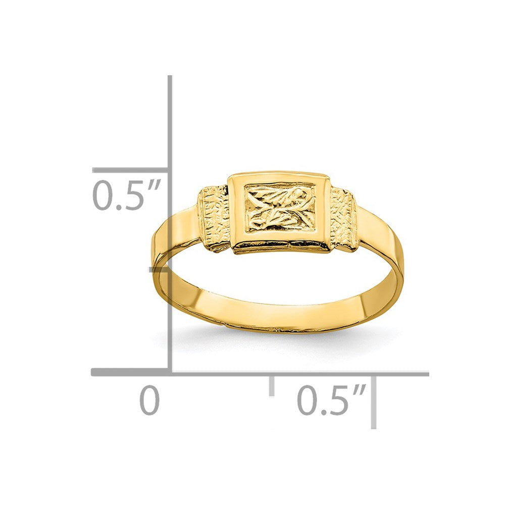 14k Yellow Gold Rectangle Baby Ring