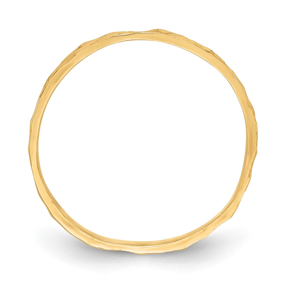 14K Yellow Gold Diamond-cut Zig-Zag Design Band Childs Ring