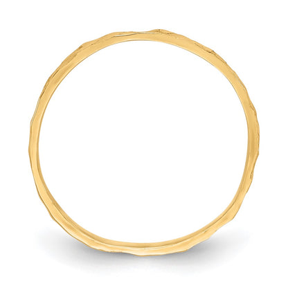 14K Yellow Gold Diamond-cut Zig-Zag Design Band Childs Ring
