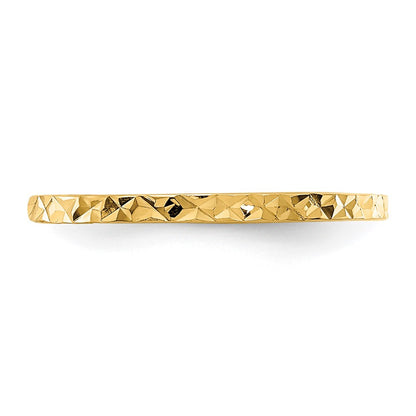 14K Yellow Gold Diamond-cut Zig-Zag Design Band Childs Ring