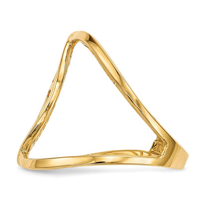 14K Yellow Gold Polished Cross and Ichthus Ring