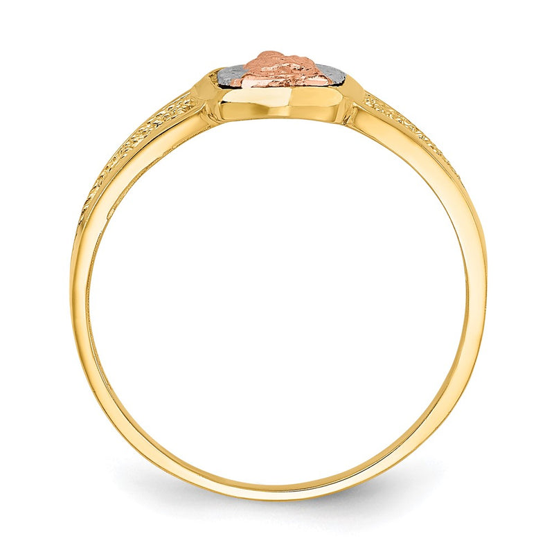 14k Two-tone Gold w/White Rhodium Lady of Guadalupe Ring