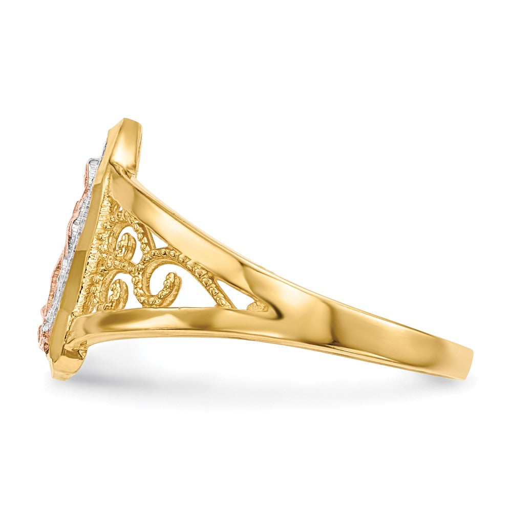 14k Two-tone Gold w/White Rhodium Lady of Guadalupe Ring