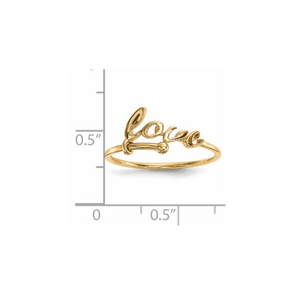 14K Yellow Gold Polished Love Ring