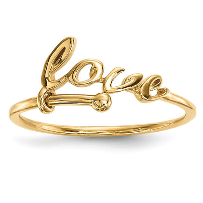 14K Yellow Gold Polished Love Ring