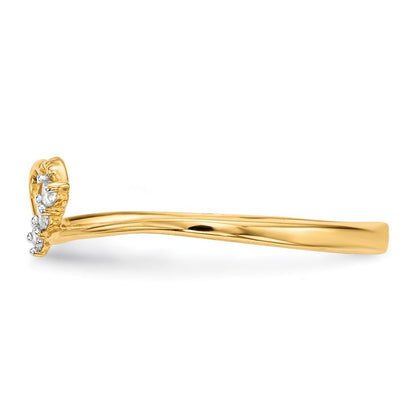 14K Yellow Gold CZ Heart Ring