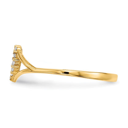 14K Yellow Gold CZ Heart Ring