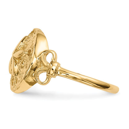 14K Yellow Gold Polished Sand Dollar Ring