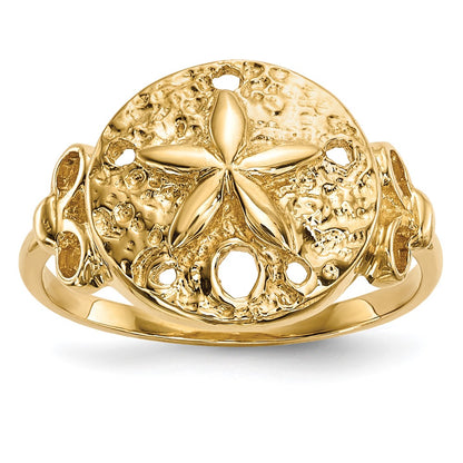 14K Yellow Gold Polished Sand Dollar Ring