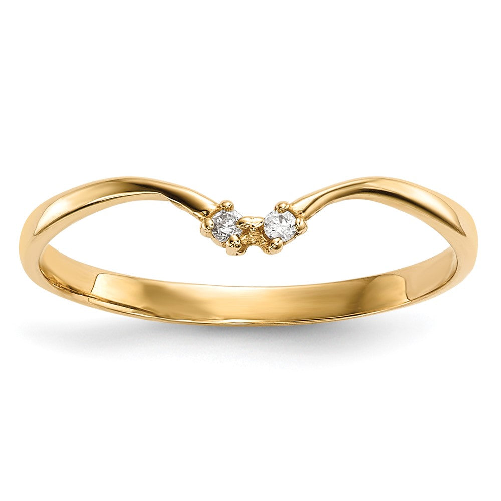 14K Yellow Gold 2-stone CZ Wrap Ring