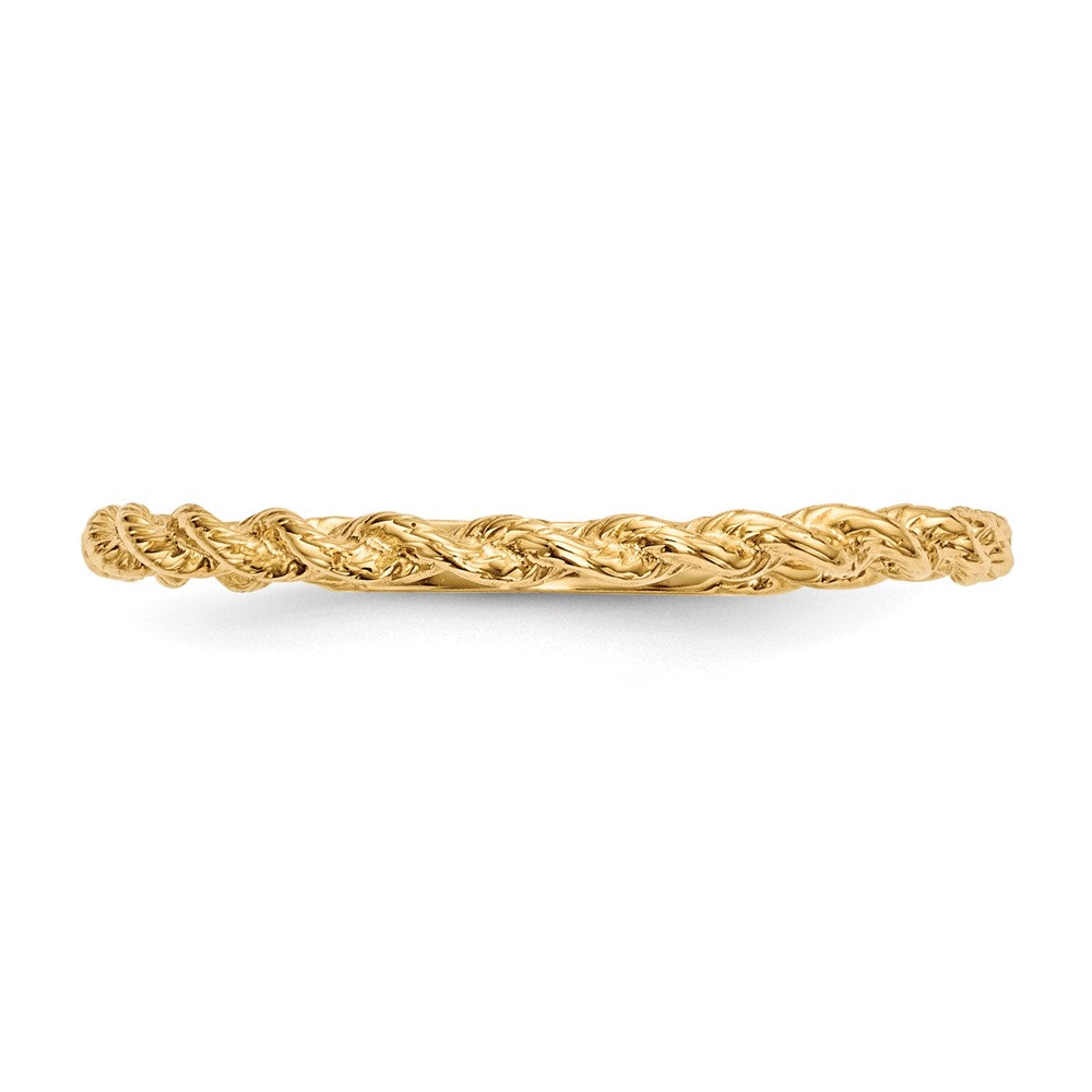 14K Yellow Gold Polished Twisted Rope Ring