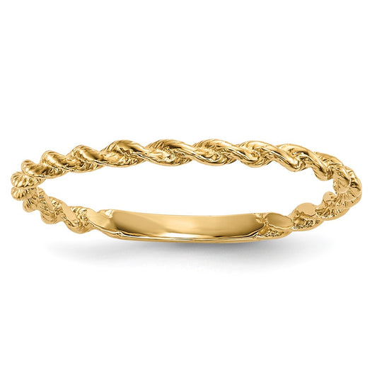 14K Yellow Gold Polished Twisted Rope Ring