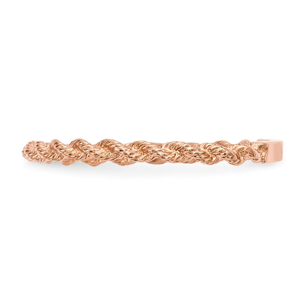 14k Rose Gold Polished Twisted Rope Ring