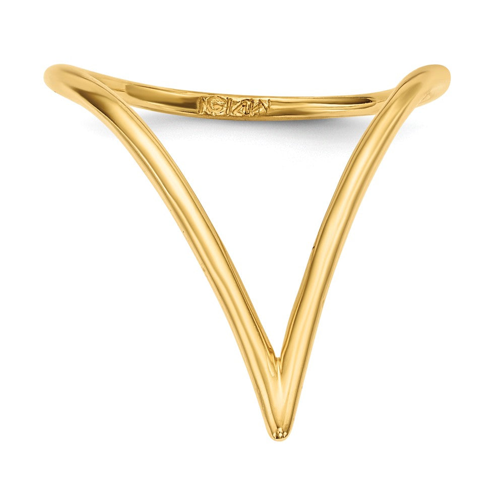 14K Yellow Gold Chevron Shaped Ring