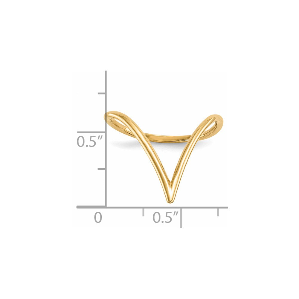 14K Yellow Gold Chevron Shaped Ring