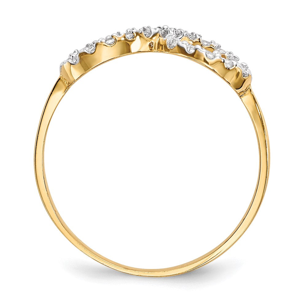14K Yellow Gold CZ Infinity Symbol Ring