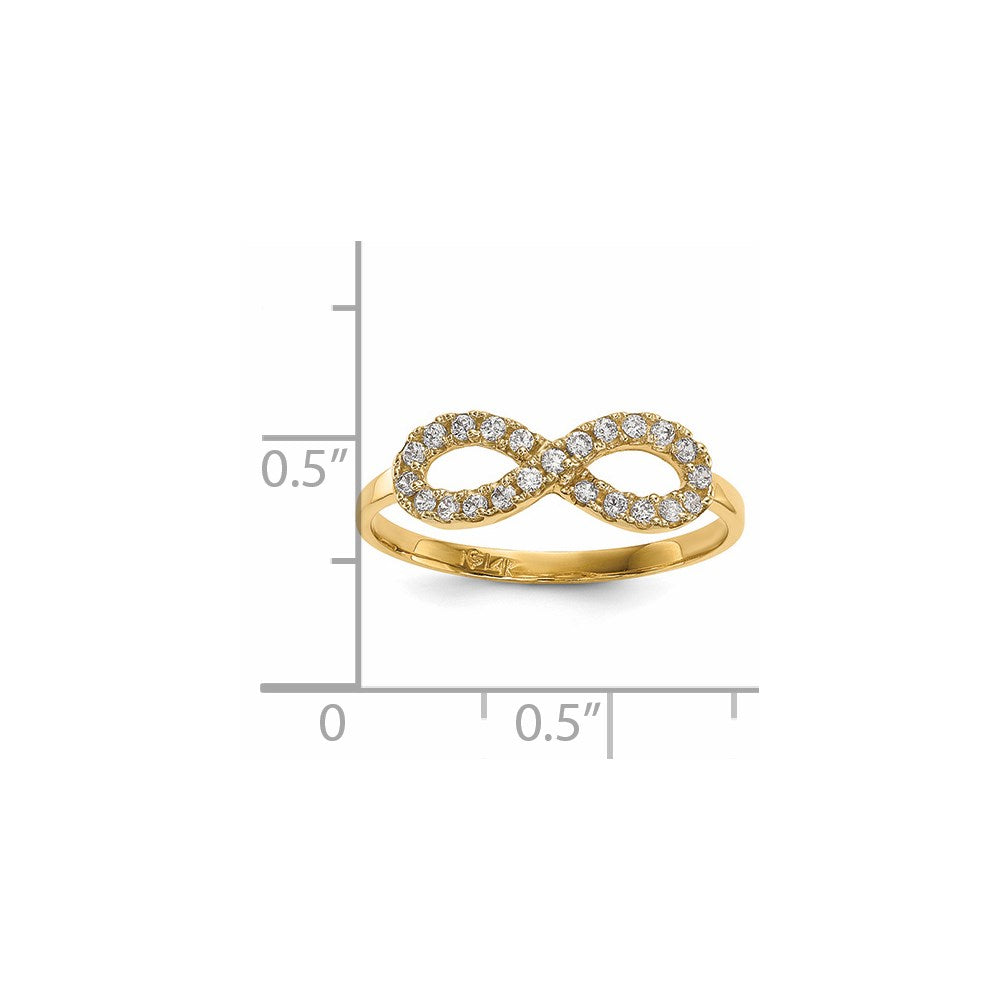 14K Yellow Gold CZ Infinity Symbol Ring