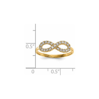 14K Yellow Gold CZ Infinity Symbol Ring