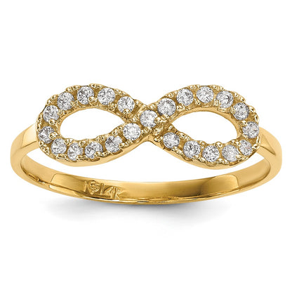 14K Yellow Gold CZ Infinity Symbol Ring
