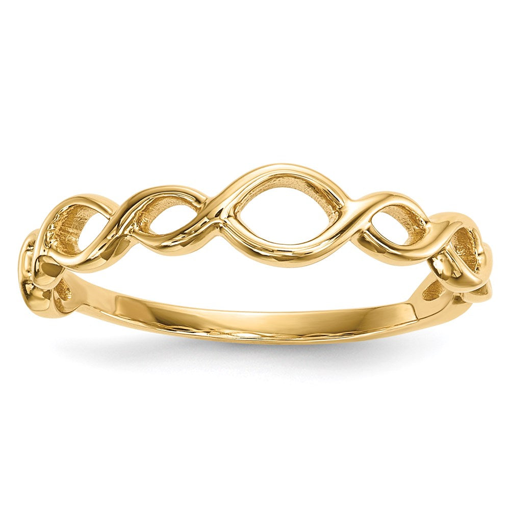 Loop Ring Gold 14k Gold Polished Twisted Loops Ring | Goldia.com