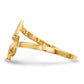 14K Yellow Gold Polished Music Notes Bypass Ring