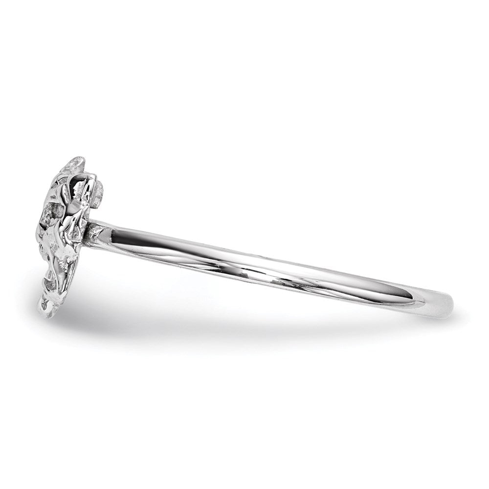 14k White Gold Polished Tragedy and Comedy Mask Ring