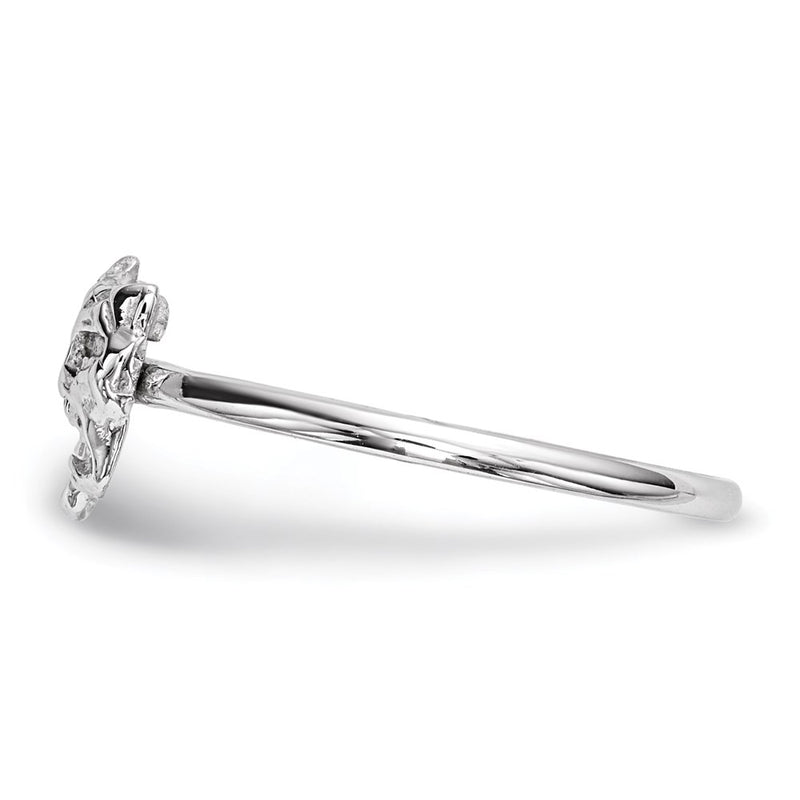 14k White Gold Polished Tragedy and Comedy Mask Ring