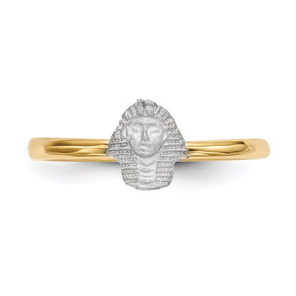 14k Two-Tone Gold Polished and Satin Pharaoh Ring