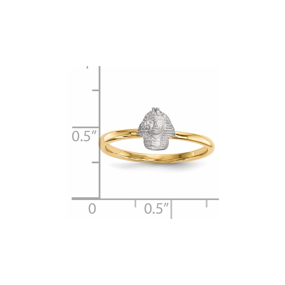 14k Two-Tone Gold Polished and Satin Pharaoh Ring